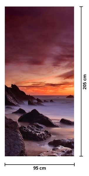 Foto tapeta za vrata - Zalazak sunca na obali (95x205cm)
