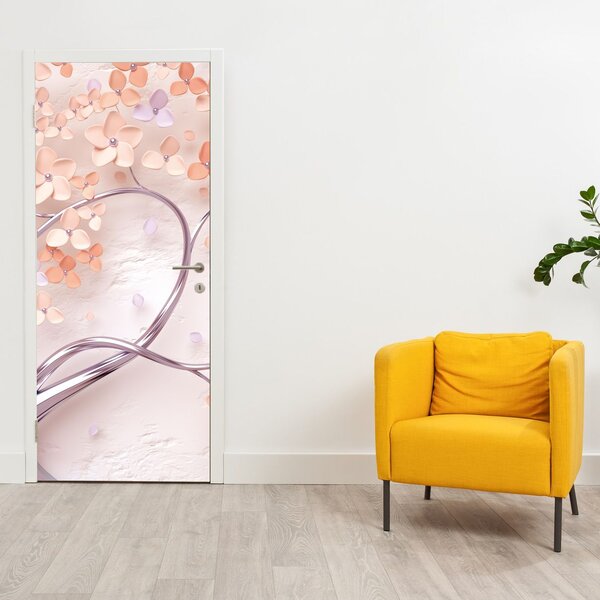 Foto tapeta za vrata - Cvjetovi koralja, apstraktno (95x205cm)