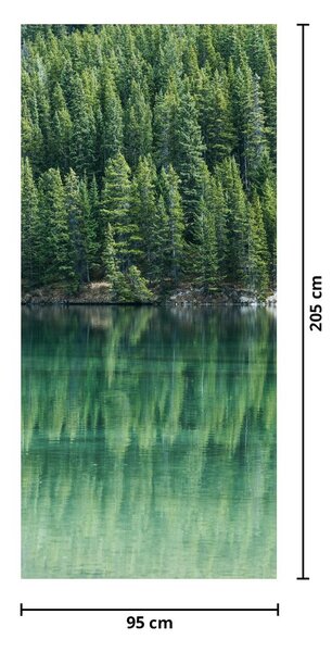 Foto tapeta za vrata - Četinjače uz jezero (95x205cm)