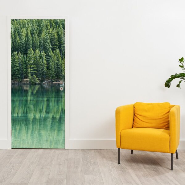 Foto tapeta za vrata - Četinjače uz jezero (95x205cm)