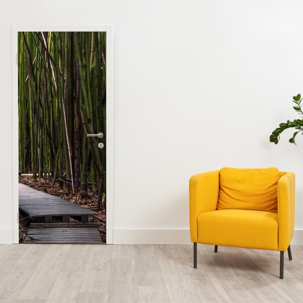 Foto tapeta za vrata - Između bambusa (95x205cm)