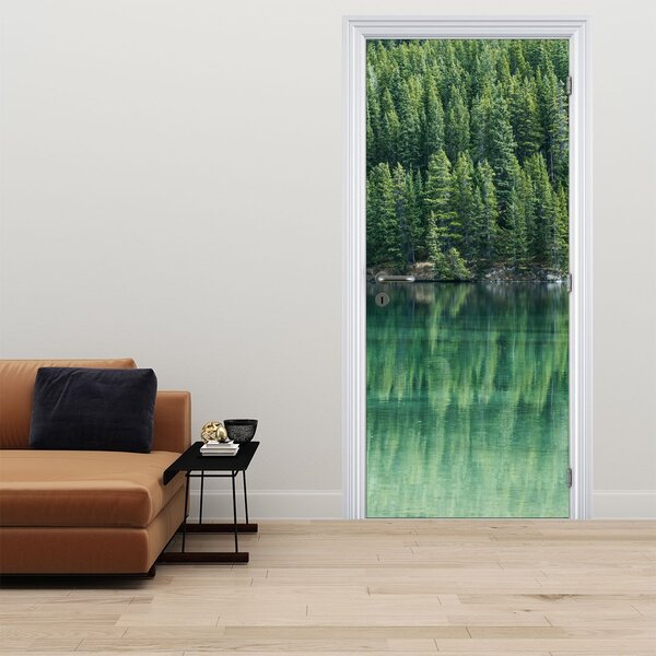 Foto tapeta za vrata - Četinjače uz jezero (95x205cm)