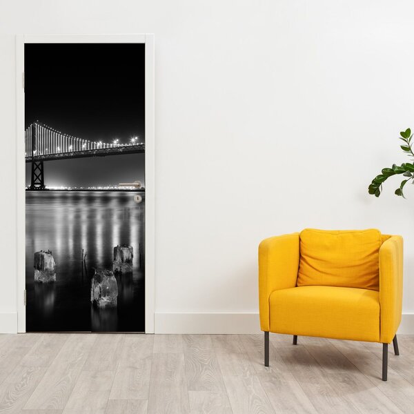 Foto tapeta za vrata - Crno-bijeli most (95x205cm)