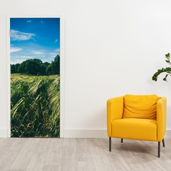 Foto tapeta za vrata - Livada i šuma (95x205cm)