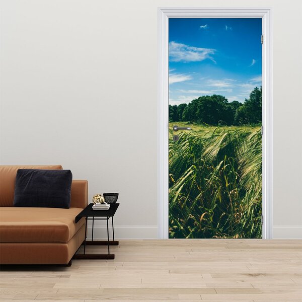 Foto tapeta za vrata - Livada i šuma (95x205cm)