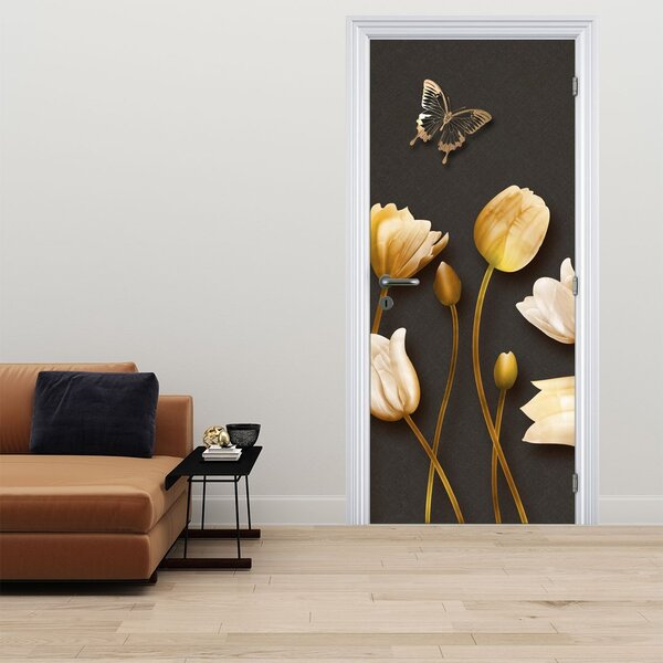 Foto tapeta za vrata - Tulipani, apstrakcija (95x205cm)