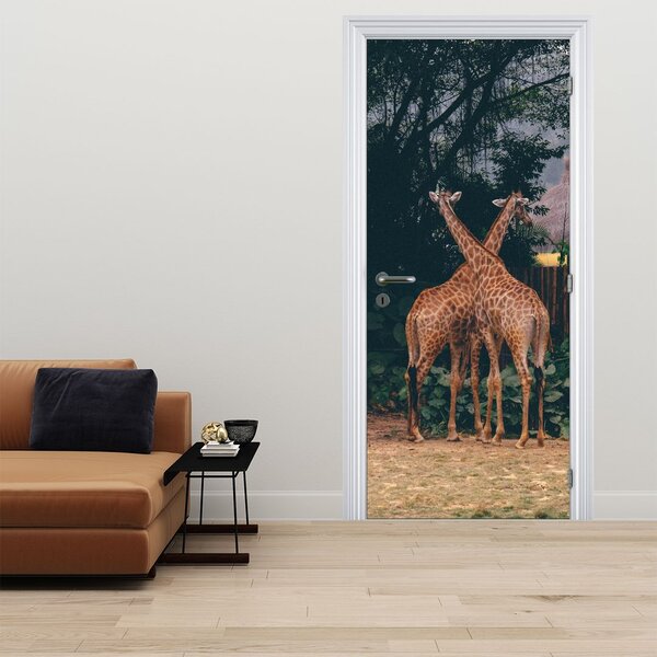Foto tapeta za vrata - Dvije žirafe (95x205cm)