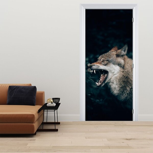 Foto tapeta za vrata - Vuk (95x205cm)