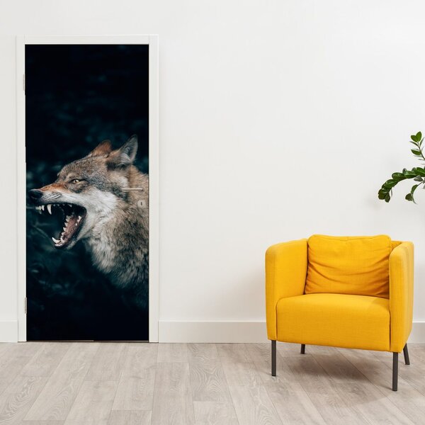 Foto tapeta za vrata - Vuk (95x205cm)