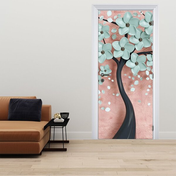 Foto tapeta za vrata - Pastelno plavo cvijeće (95x205cm)