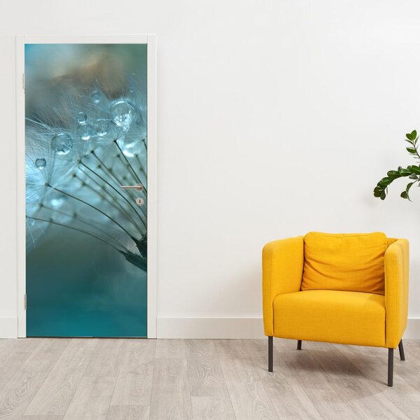 Foto tapeta za vrata - Maslačak, petrolej (95x205cm)