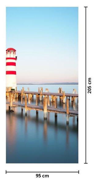Foto tapeta za vrata - Svjetionik u zoru (95x205cm)