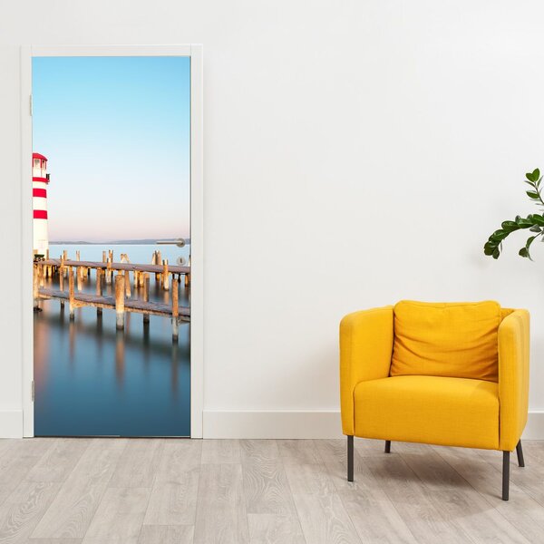 Foto tapeta za vrata - Svjetionik u zoru (95x205cm)
