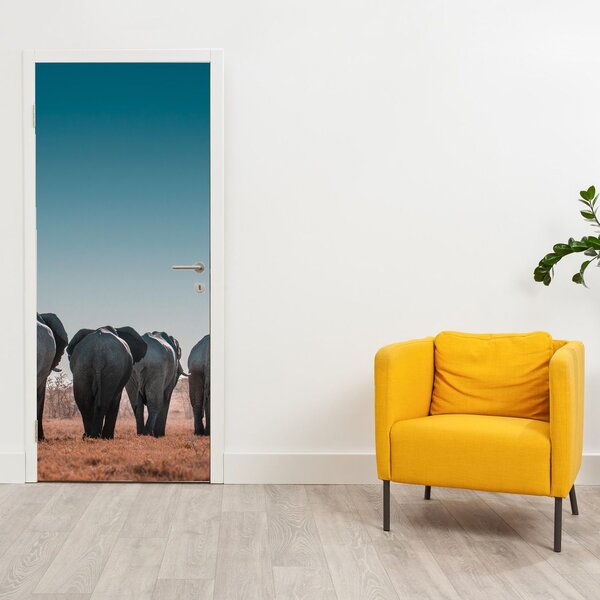 Foto tapeta za vrata - Odlazak slonova (95x205cm)
