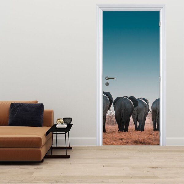 Foto tapeta za vrata - Odlazak slonova (95x205cm)