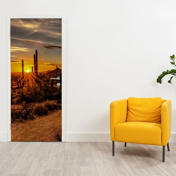 Foto tapeta za vrata - Kraj dana u pustinji Arizone (95x205cm)