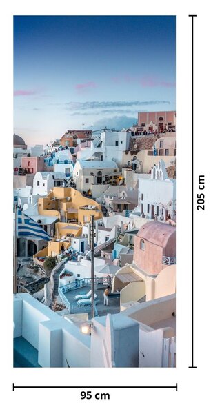Foto tapeta za vrata - Sumrak na Santoriniju (95x205cm)