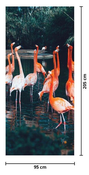 Foto tapeta za vrata - Jato flamingosa (95x205cm)