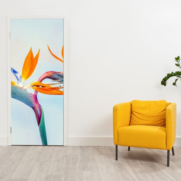 Foto tapeta za vrata - Cvijetovi Strelicije (95x205cm)