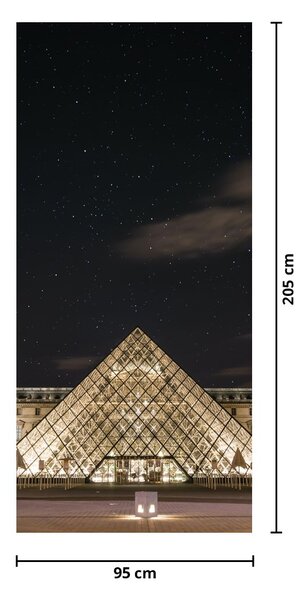 Foto tapeta za vrata - Louvre noću (95x205cm)