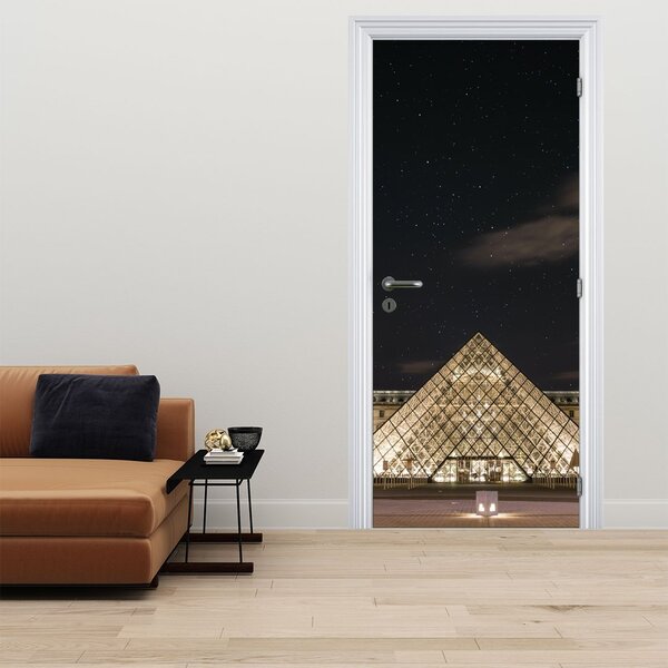 Foto tapeta za vrata - Louvre noću (95x205cm)