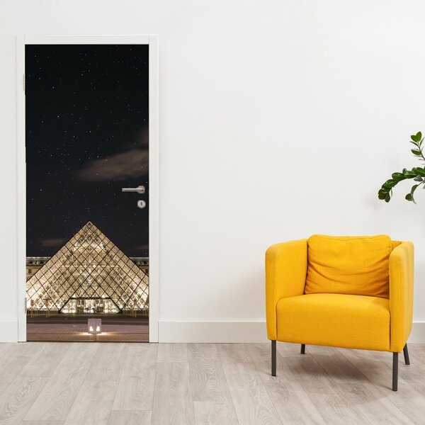 Foto tapeta za vrata - Louvre noću (95x205cm)