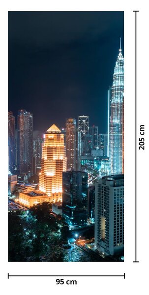 Foto tapeta za vrata - Noć u Kuala Lumpuru (95x205cm)