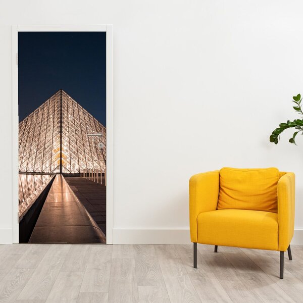 Foto tapeta za vrata - Louvre noću (95x205cm)