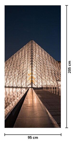 Foto tapeta za vrata - Louvre noću (95x205cm)