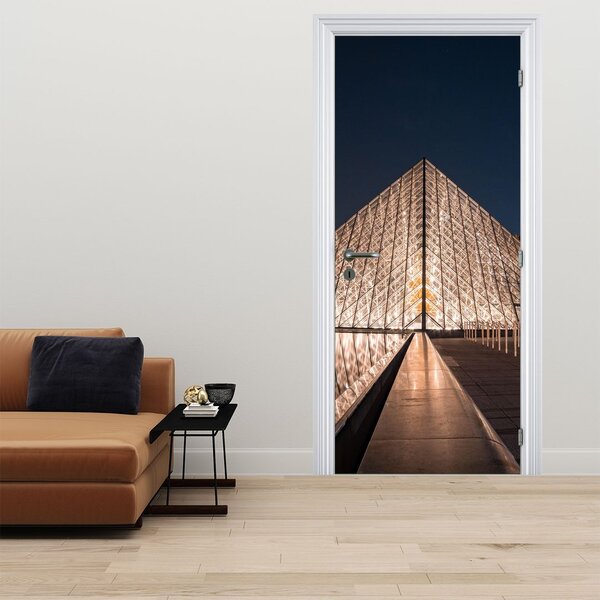 Foto tapeta za vrata - Louvre noću (95x205cm)
