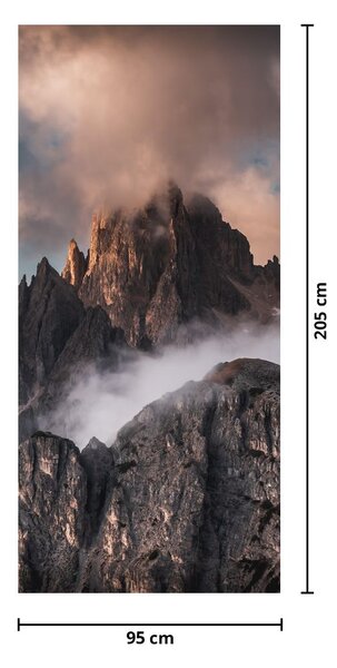 Foto tapeta za vrata - Talijanski Dolomiti skriveni u magli (95x205cm)