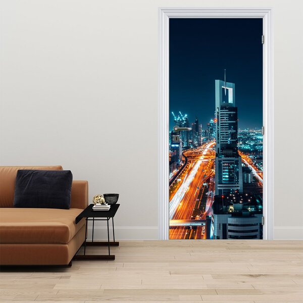 Foto tapeta za vrata - Dubaj noću (95x205cm)