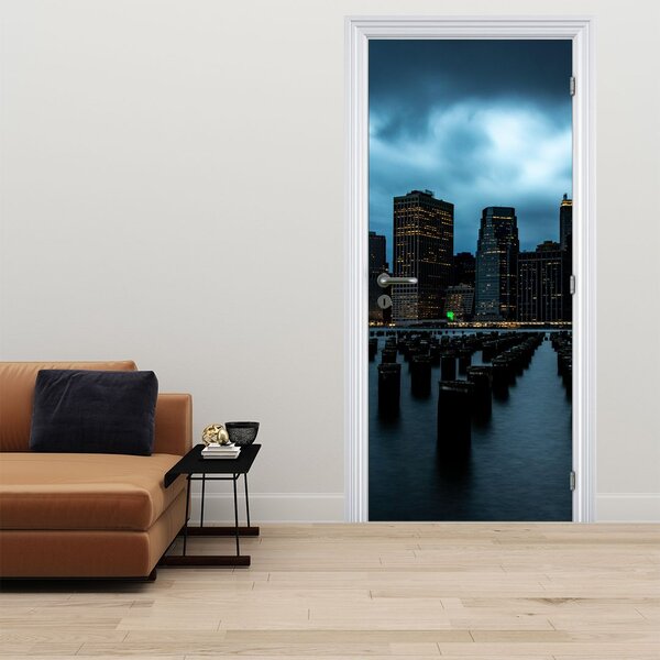 Foto tapeta za vrata - Pogled na nebodere New Yorka (95x205cm)