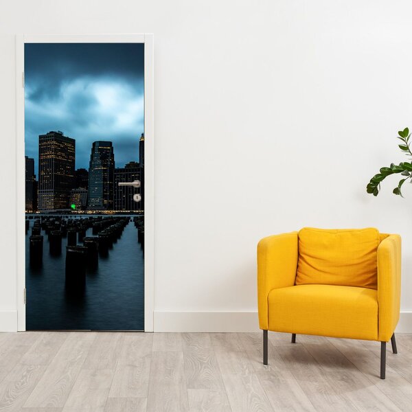 Foto tapeta za vrata - Pogled na nebodere New Yorka (95x205cm)