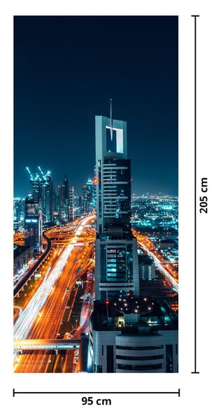 Foto tapeta za vrata - Dubaj noću (95x205cm)