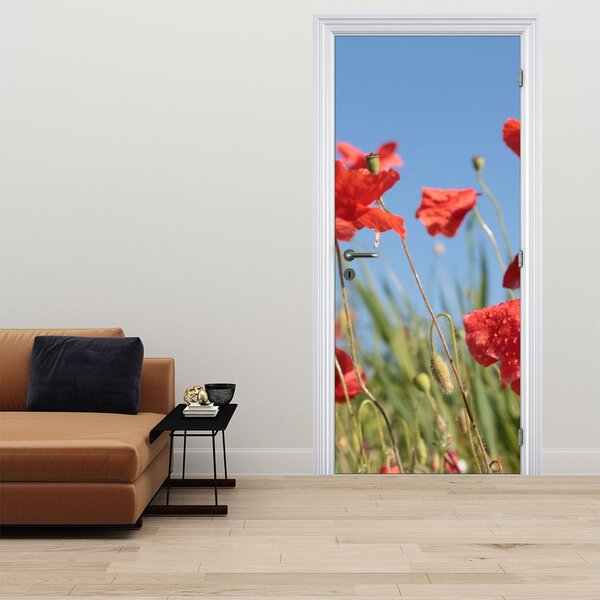 Foto tapeta za vrata - Makovi (95x205cm)