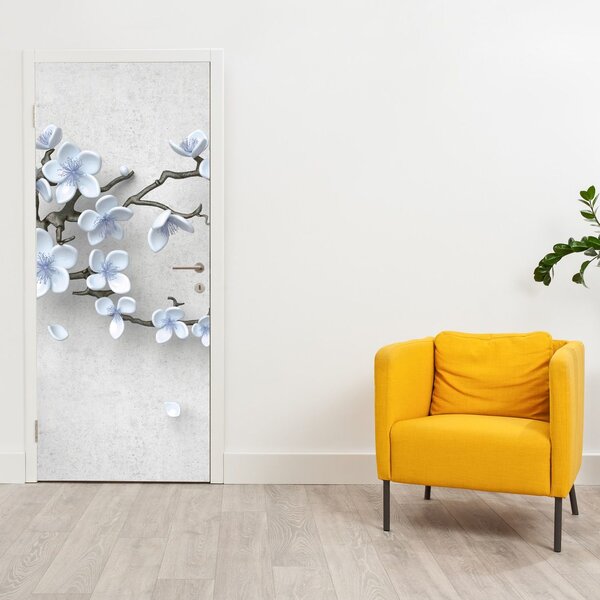 Foto tapeta za vrata - Plavo cvijeće (95x205cm)