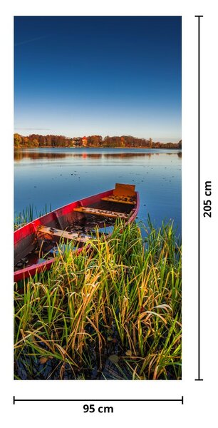 Foto tapeta za vrata - Crvena brodica (95x205cm)