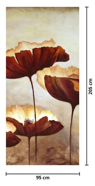 Foto tapeta za vrata - Crveno cvijeće (95x205cm)