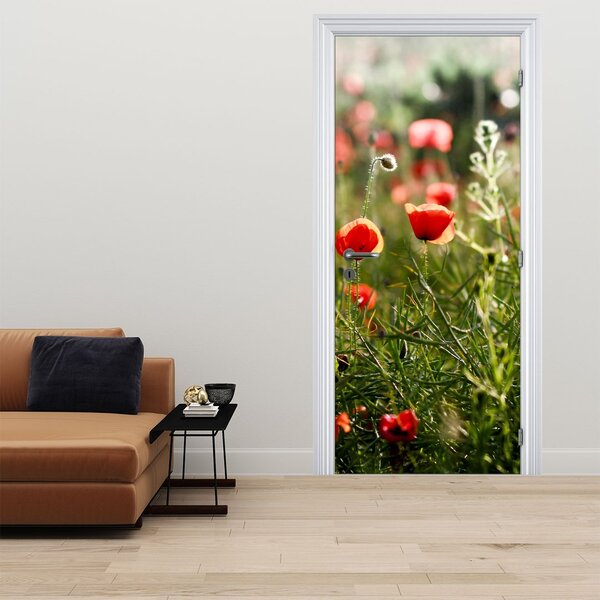 Foto tapeta za vrata - Makovi (95x205cm)