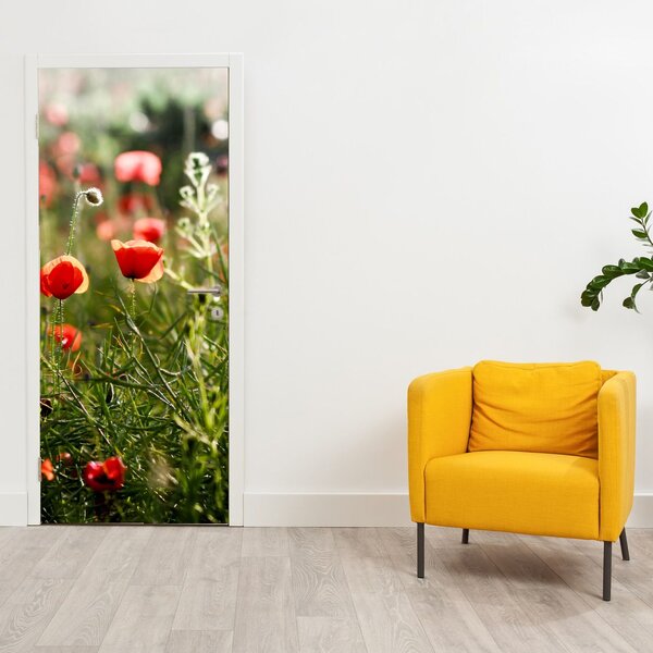 Foto tapeta za vrata - Makovi (95x205cm)