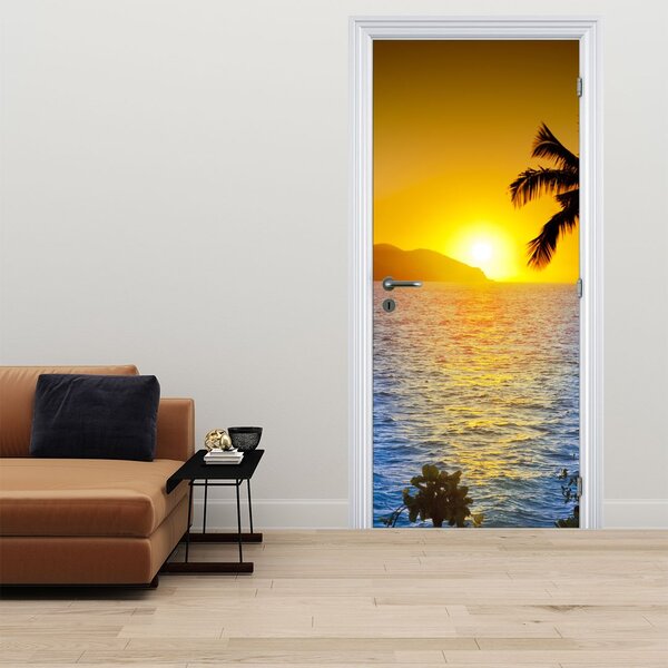 Foto tapeta za vrata - Zalazak sunca nad morem (95x205cm)