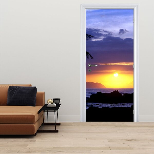 Foto tapeta za vrata - Zalazak sunca nad morem (95x205cm)