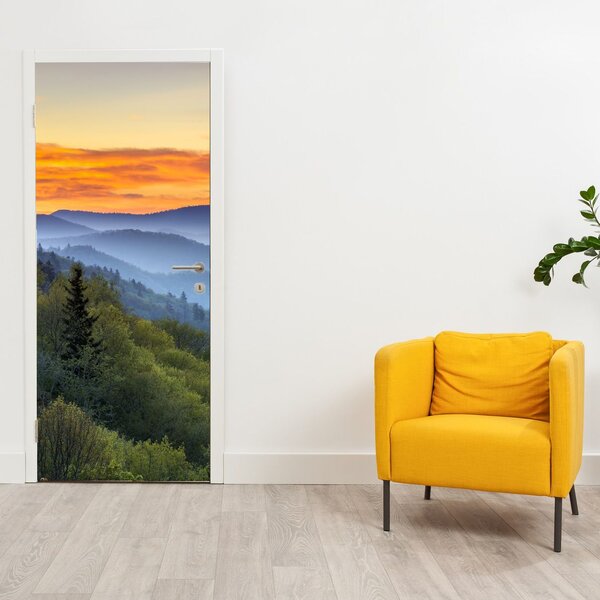 Foto tapeta za vrata - Crveno nebo u planinama (95x205cm)
