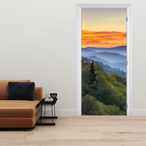 Foto tapeta za vrata - Crveno nebo u planinama (95x205cm)