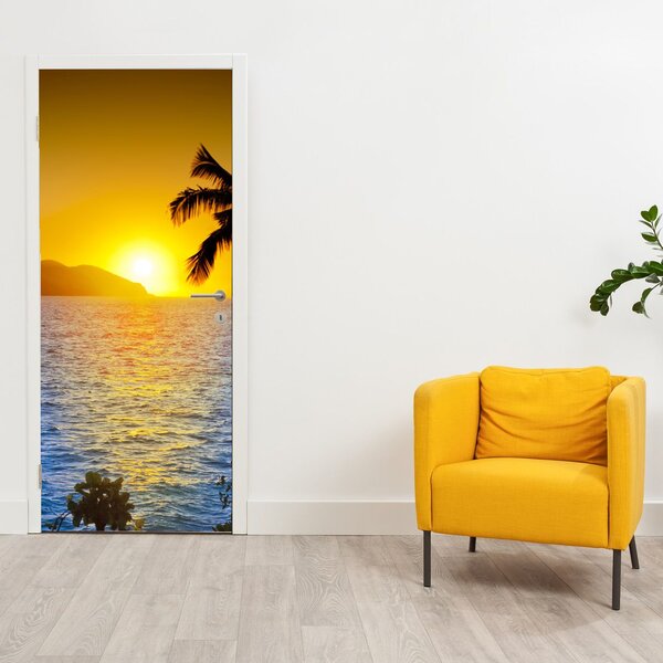 Foto tapeta za vrata - Zalazak sunca nad morem (95x205cm)