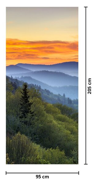 Foto tapeta za vrata - Crveno nebo u planinama (95x205cm)