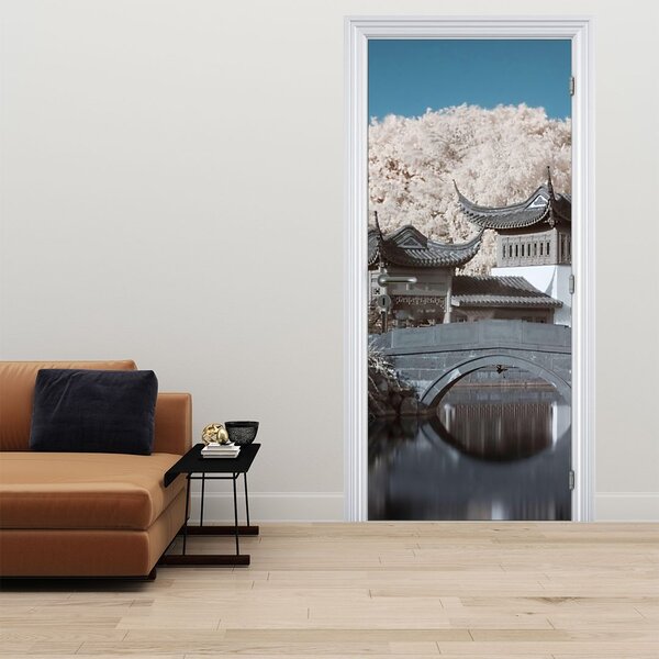 Foto tapeta za vrata - Cvjetajuće drveće u Aziji (95x205cm)