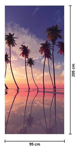 Foto tapeta za vrata - Palme koje se uzdižu iznad vodene površine (95x205cm)