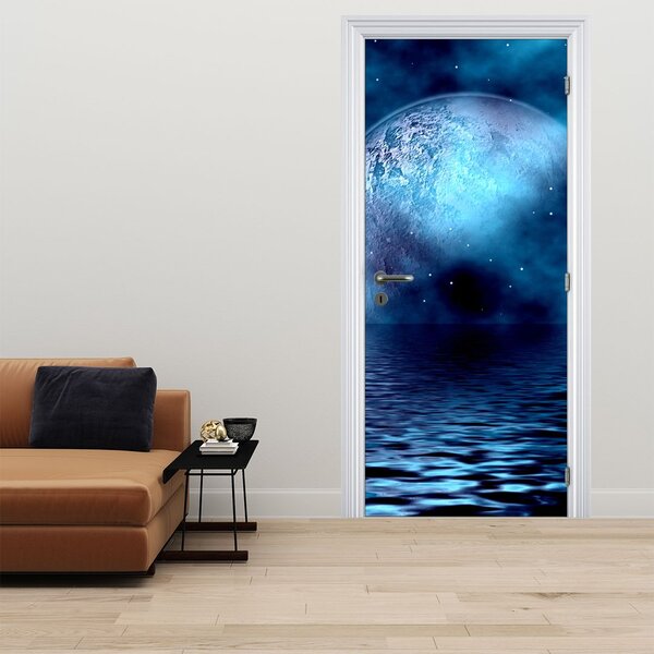 Foto tapeta za vrata - Mjesec iznad morske površine (95x205cm)